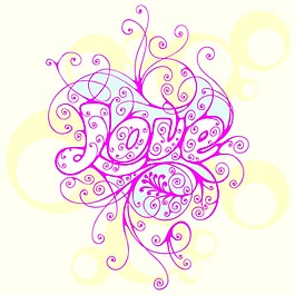 LOVE情人节花纹矢量素材