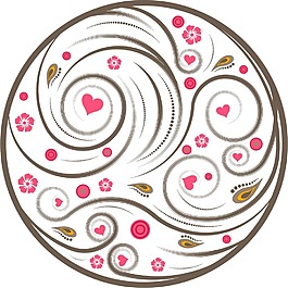 時尚花紋插畫