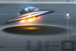 UFO飛碟太空主題ppt模板