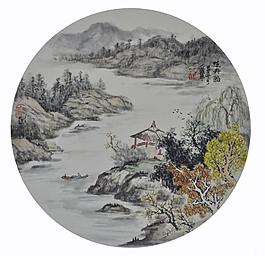 圓形水墨素材