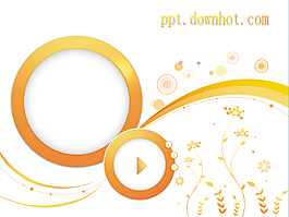 淡雅橙色背景的時尚播放器ppt模板