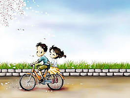 騎車(chē)帶人上學(xué)PPT模板