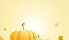 南瓜楓葉主題背景ppt模板