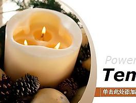 圣誕節燭光PPT模板