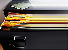 裝滿(mǎn)文件的抽屜商務(wù)ppt模板