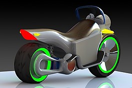 電動(dòng)摩托車的概念（復(fù)古風(fēng)格）