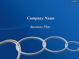 環環相扣藍色PPT模板