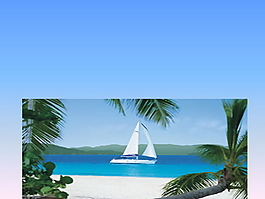 夏日海灘PPT模板