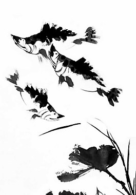 水墨魚素材動物圖片PSD素材