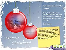 圣誕節裝飾彩球PPT模板