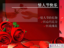 情人節(jié)玫瑰花PPT模板