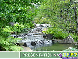 高山流水自然風(fēng)景PPT模板