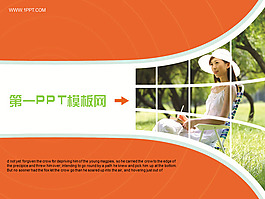 美女背景人物PPT模板下載