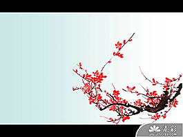 梅花國畫PPT模板