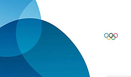 藍色奧運簡潔模板PPT幻燈片
