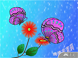 清香蝶戀花蝴蝶PPT模板