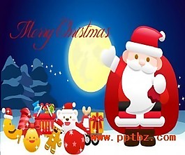 锐普2011年月夜圣诞PPT模板