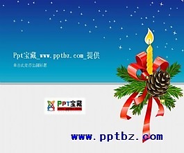 圣誕蠟燭禮物ppt模板