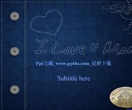 母親節(jié)牛仔紋理背景ppt模板