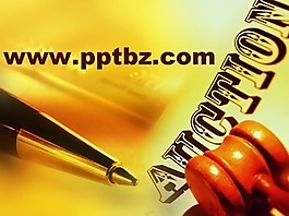 金色鋼筆ppt模板適合老師使用