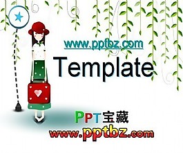 校園女生ppt模板