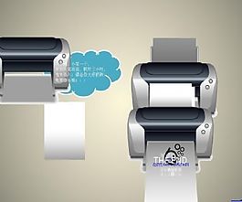 打印機(jī)打印動(dòng)畫效果ppt模板