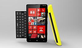 諾基亞Lumia 820后蓋與內(nèi)置的QWERTY鍵盤