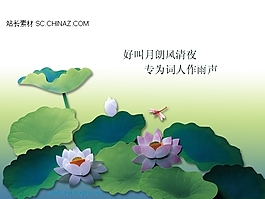 中秋節(jié)荷花ppt模板