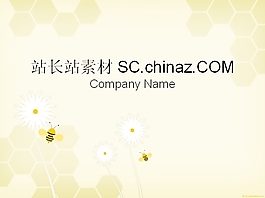 蜜蜂背景PPT模板下載