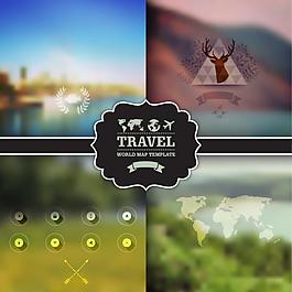 創(chuàng)意模糊旅行世界地圖元素背景