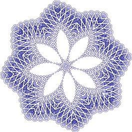 雪花八角證書證券抽獎券防偽團花花紋