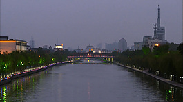 杨州大运河 黑夜到清晨