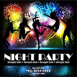 炫麗夜店party背景矢量素材