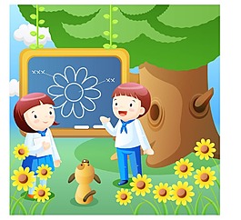 黑板上畫畫的孩子