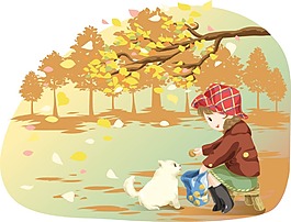 喂貓的孩子