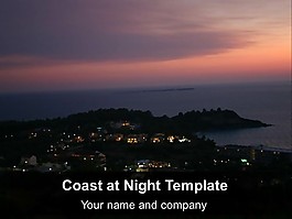 海岸晚上模板