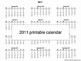 免費2011打印日歷模板