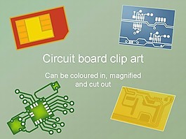 電路板的剪貼畫的幻燈片模板