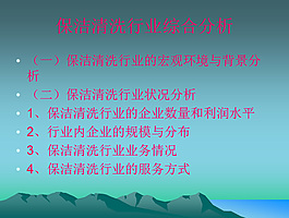 保潔行業分析PPT素材