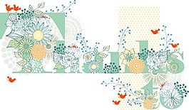 花朵和字母
