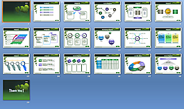 綠色葉子PPT模板下載