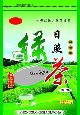 日照綠茶直立包裝袋圖片