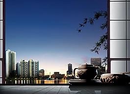 中式湖景大宅圖片
