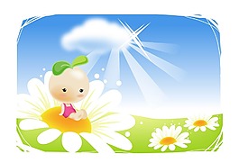 花朵中的小宝宝