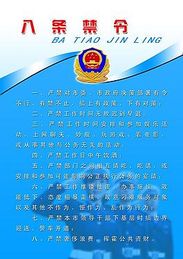 八條禁令展板圖片