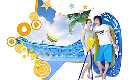 情侶海邊劃船度假圖片