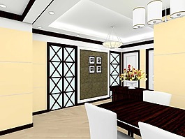 簡約餐廳效果圖素材