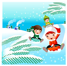 滑雪的孩子