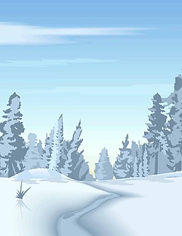 山路雪景