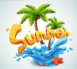 夏天主題元素圖片